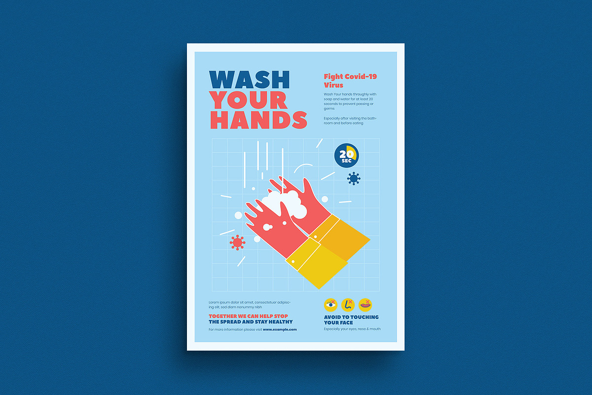 Washing Hand Campaign Poster in Flyer Templates - product preview 8