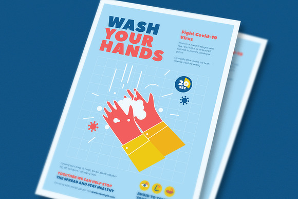 Washing Hand Campaign Poster in Flyer Templates - product preview 2