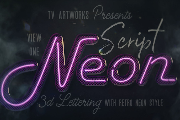 Script Neon 3D Lettering in Graphics - product preview 1