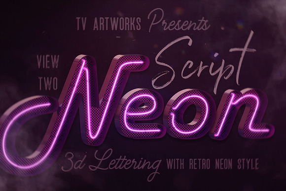 Script Neon 3D Lettering in Graphics - product preview 2