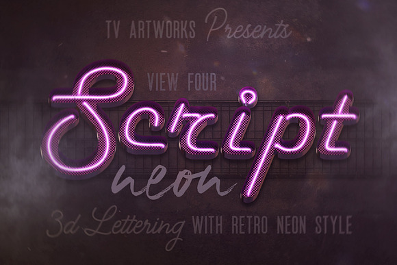 Script Neon 3D Lettering in Graphics - product preview 4
