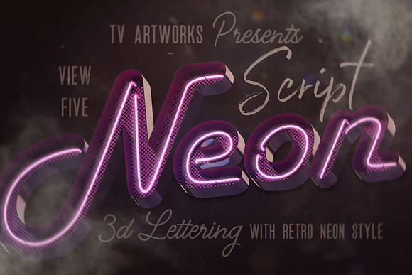 Script Neon 3D Lettering in Graphics - product preview 5