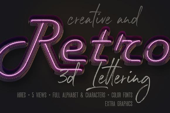 Script Neon 3D Lettering in Graphics - product preview 9