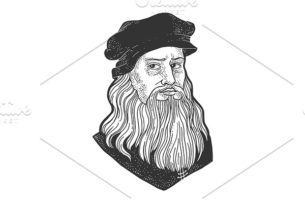 Leonardo da Vinci sketch vector