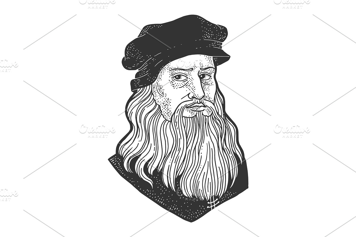 Leonardo da Vinci sketch vector in Illustrations - product preview 8