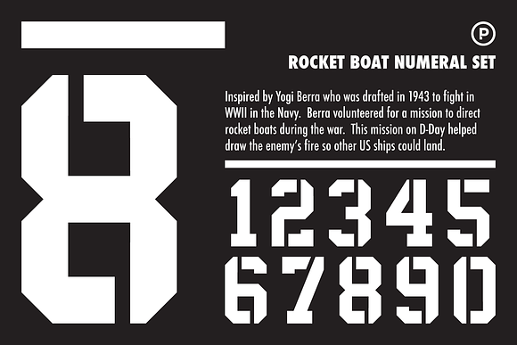 Rocket Boat Numeral Set in Sans-Serif Fonts - product preview 2