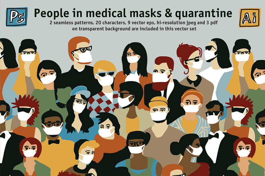 People in medical masks&quarantine