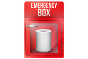 Emergency box with toilet roll paper