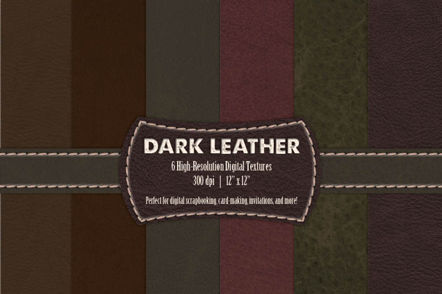 6 Dark Leather Digital Textures in Textures - product preview 8