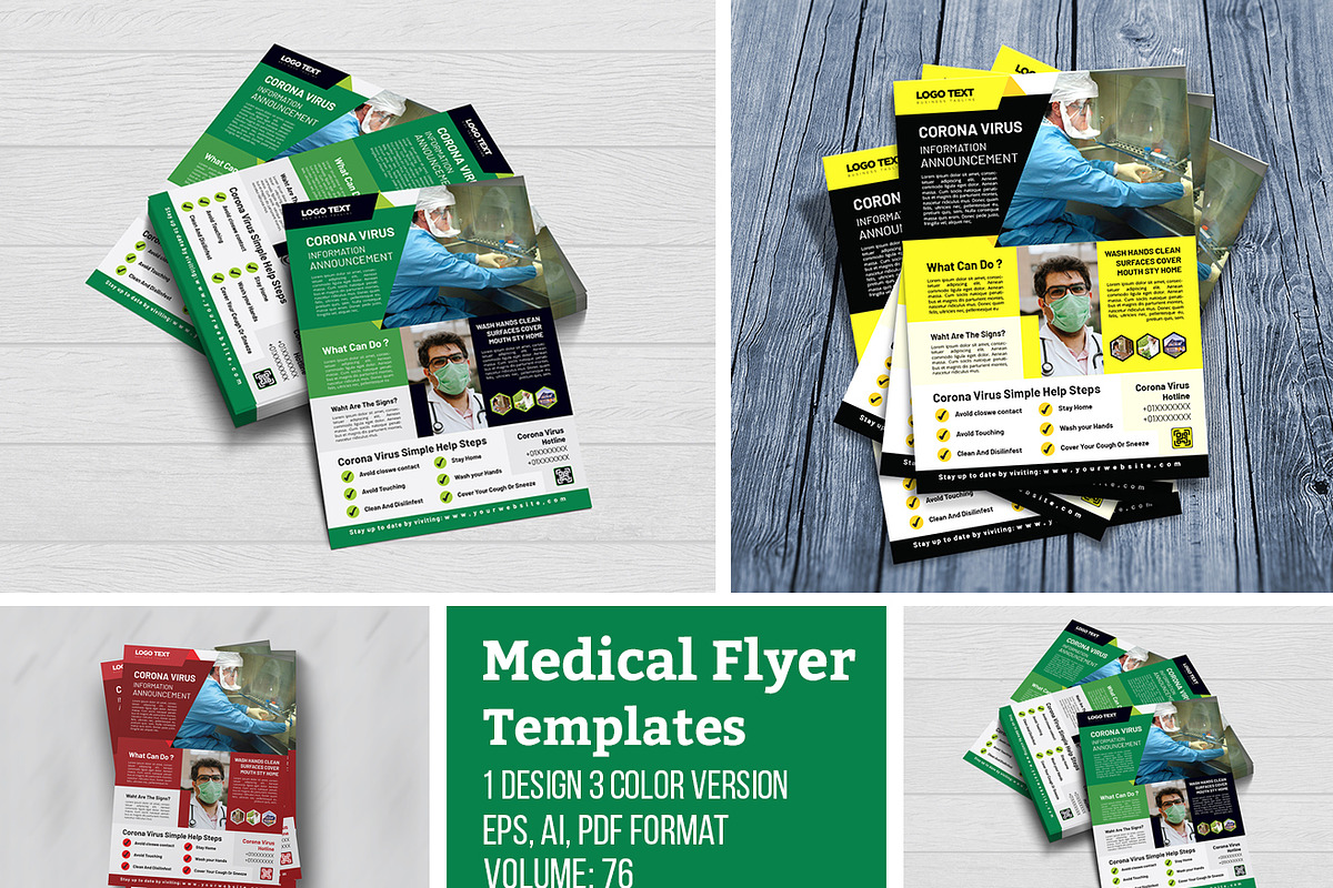 Corona virus Flyer Poster Template in Flyer Templates - product preview 8