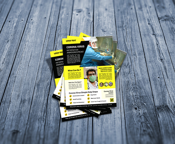 Corona virus Flyer Poster Template in Flyer Templates - product preview 3