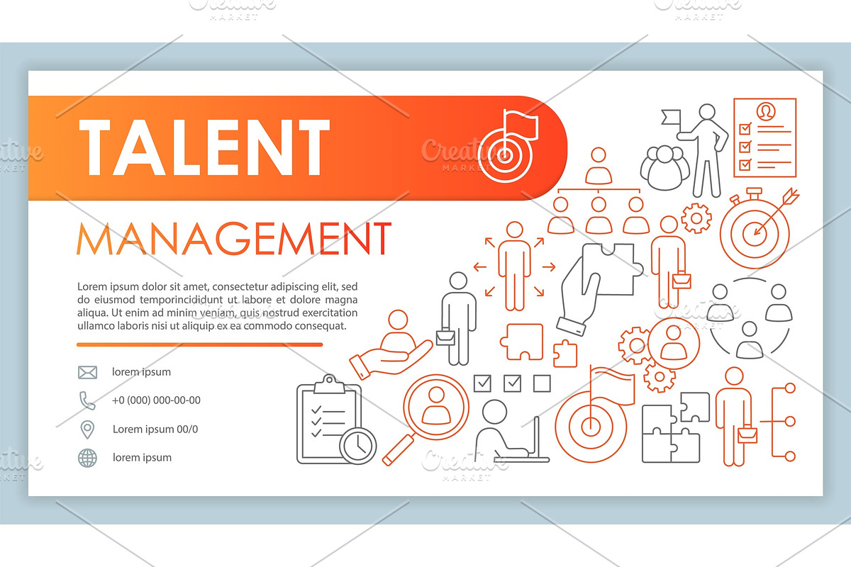 Talent management web banner in Business Card Templates - product preview 8