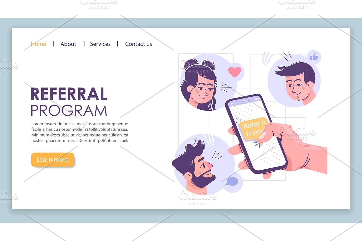 Referral program landing page in Website Templates - product preview 8