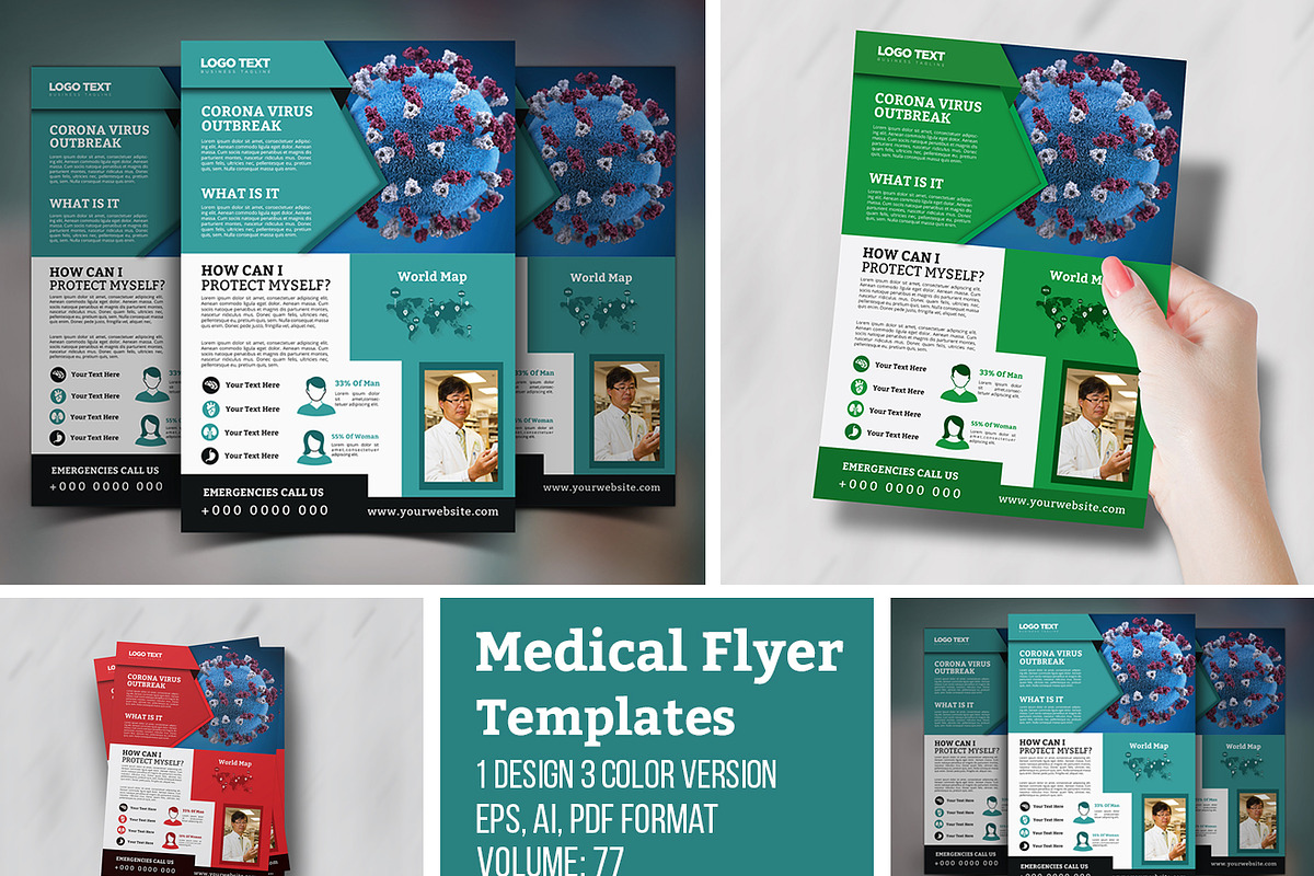 Corona Virus Medical Flyer Template in Flyer Templates - product preview 8