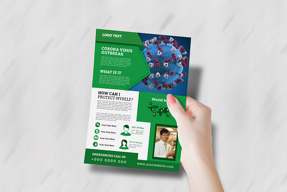 Corona Virus Medical Flyer Template in Flyer Templates - product preview 2