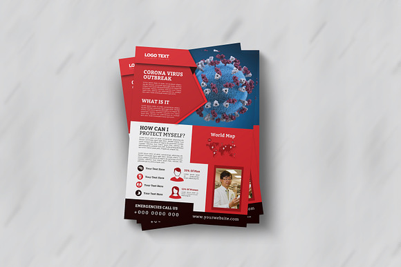 Corona Virus Medical Flyer Template in Flyer Templates - product preview 3