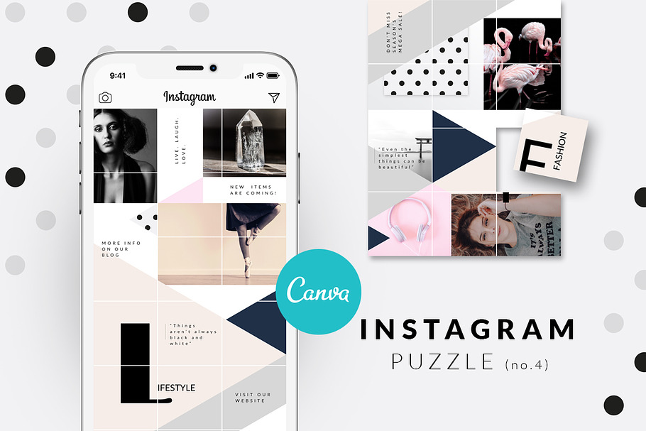 CANVA | Instagram PUZZLE - Geometric in Instagram Templates - product preview 8