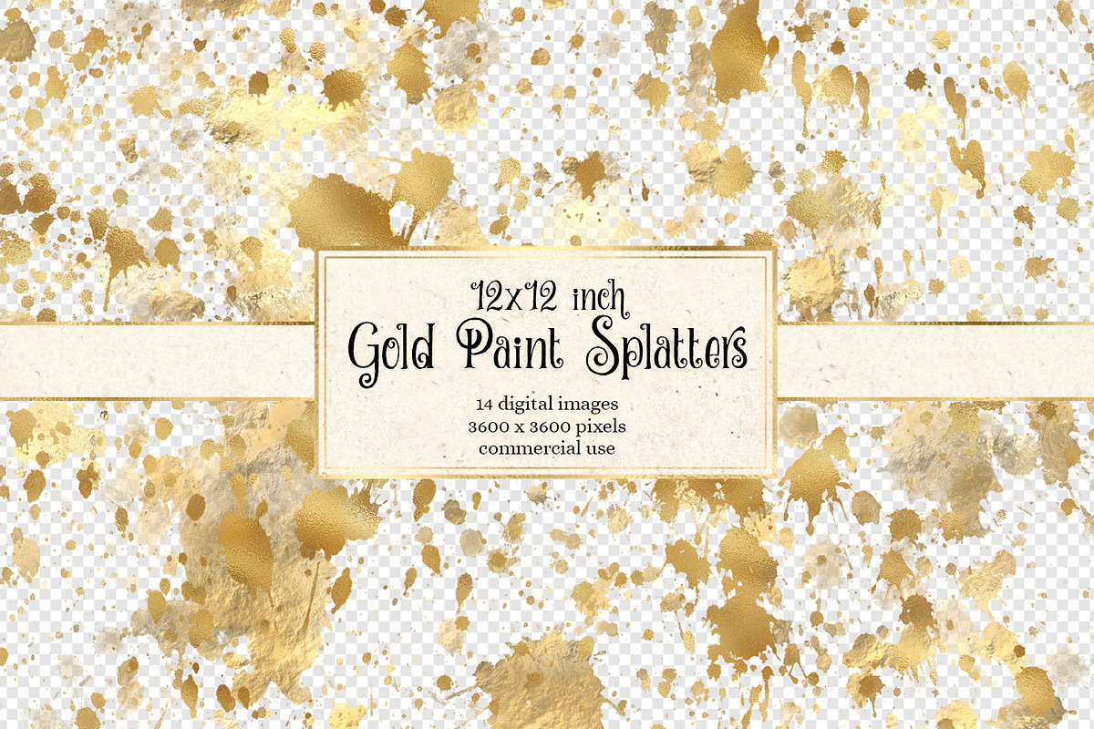 Gold Paint Splatter Overlays in Textures - product preview 8