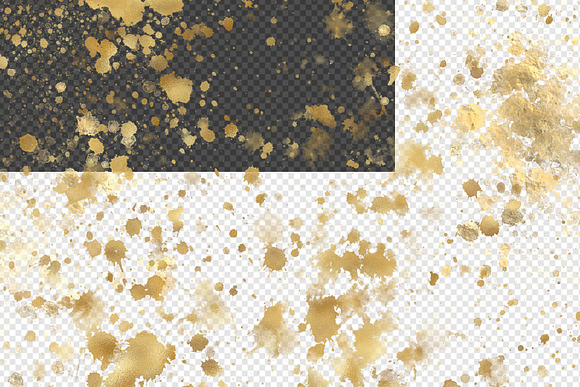 Gold Paint Splatter Overlays in Textures - product preview 1