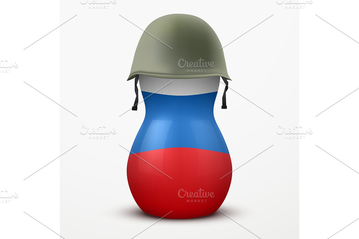 Russian matrioshka in military in Illustrations - product preview 8