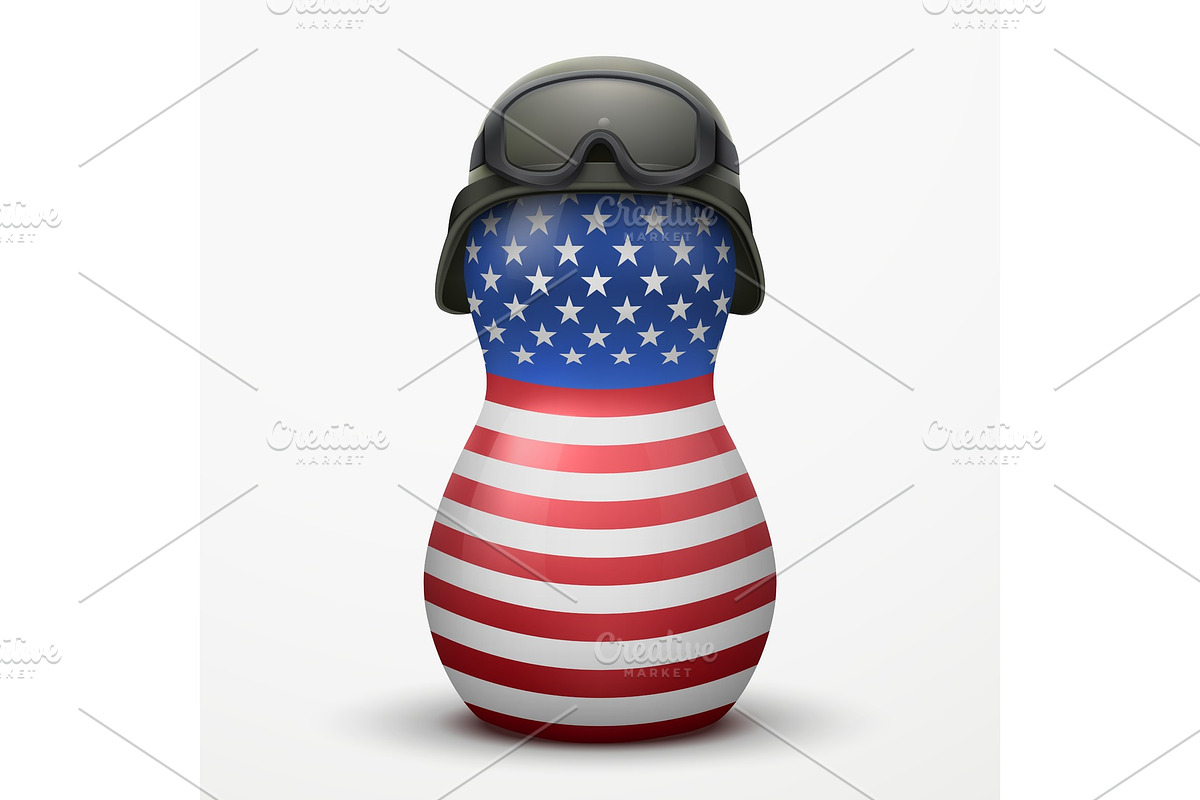 Russian matrioshka in military in Illustrations - product preview 8