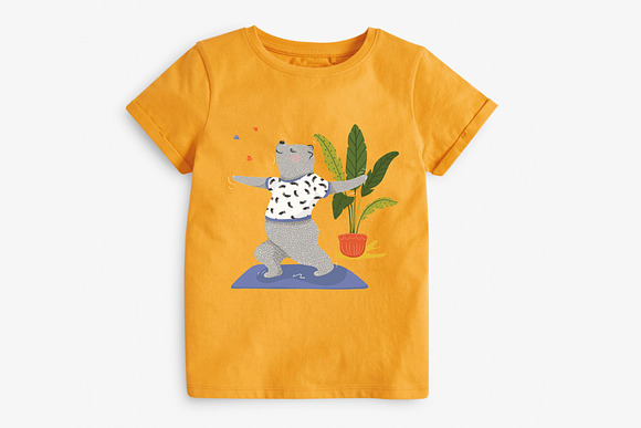 3 cute yoga bear. Bear illustration in Illustrations - product preview 1