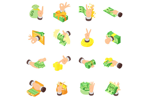 Cash nexus icons set