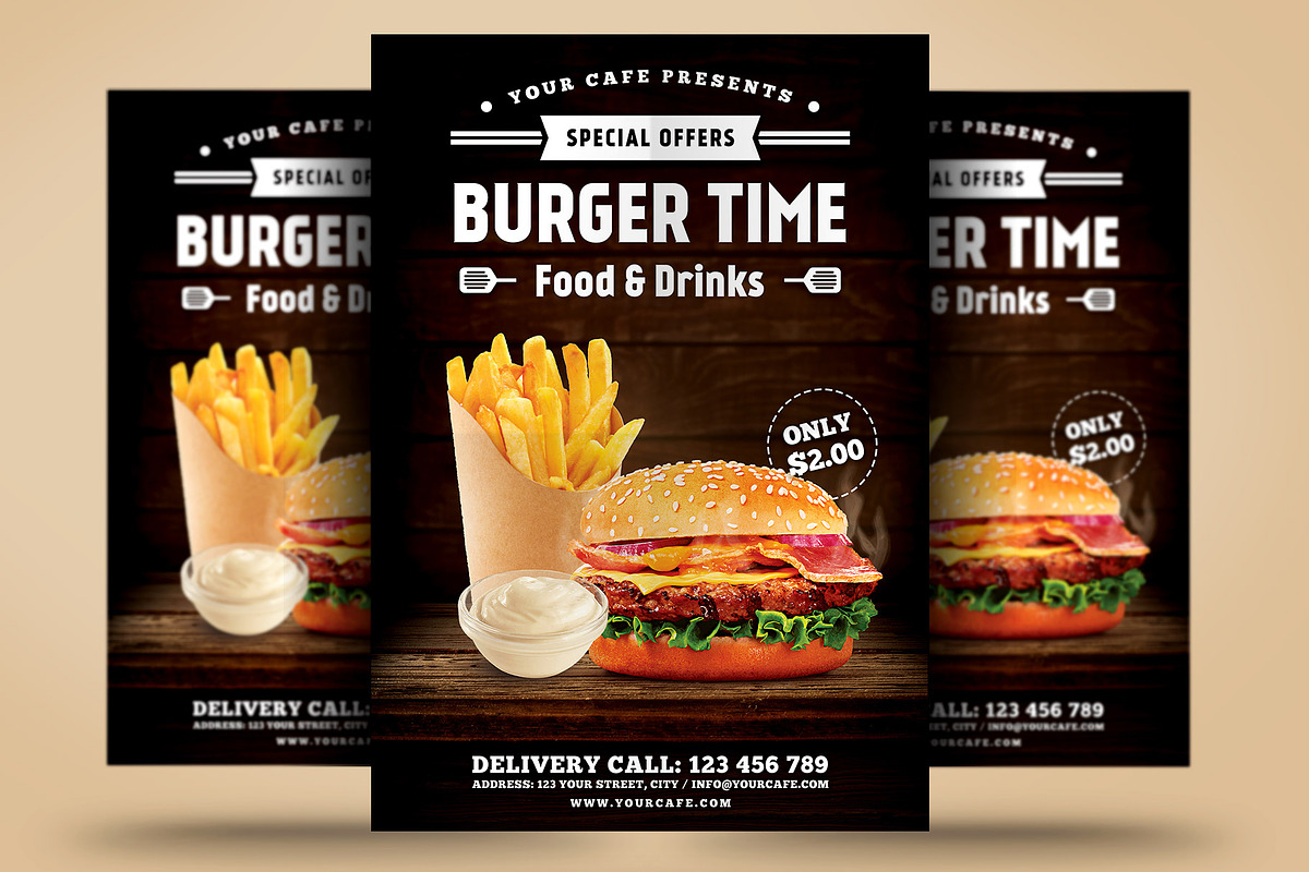 Burger Flyer in Flyer Templates - product preview 8