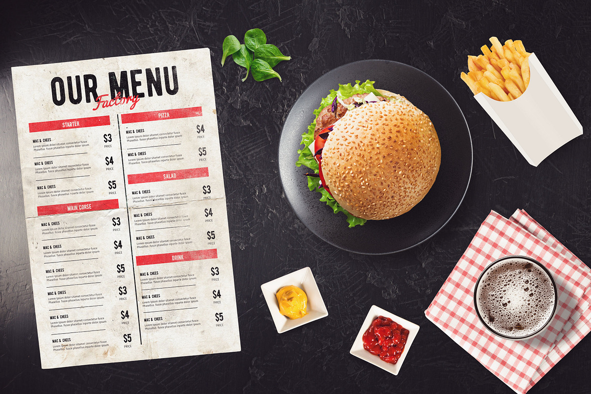 Burger Menu Mockup #11 in Print Mockups - product preview 8