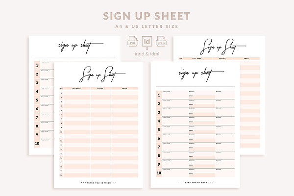 Sign Up Sheet