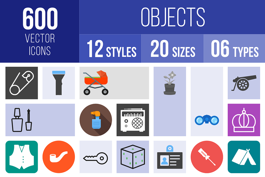600 Objects Icons