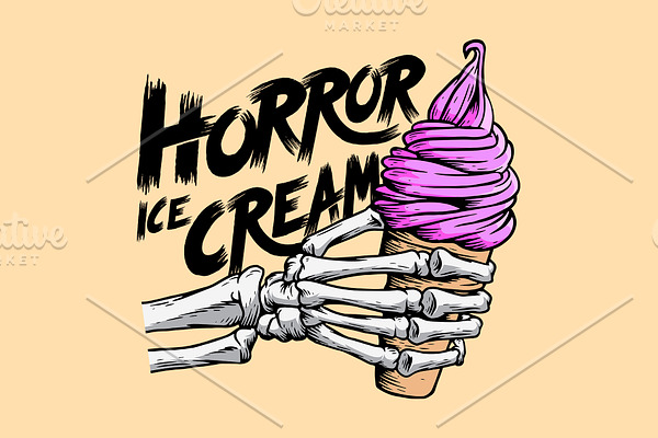 Horror ice cream illustration