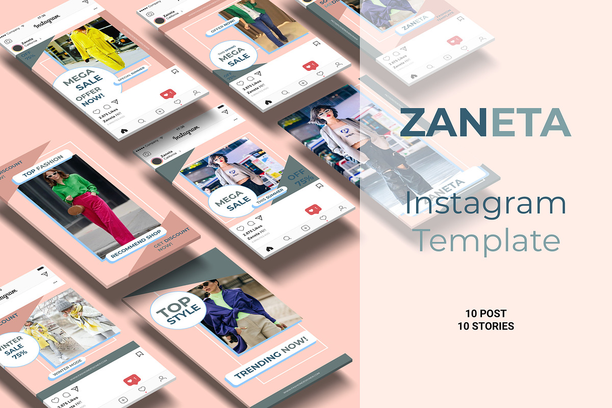 Zaneta Animated Instagram Post&Story in Instagram Templates - product preview 8
