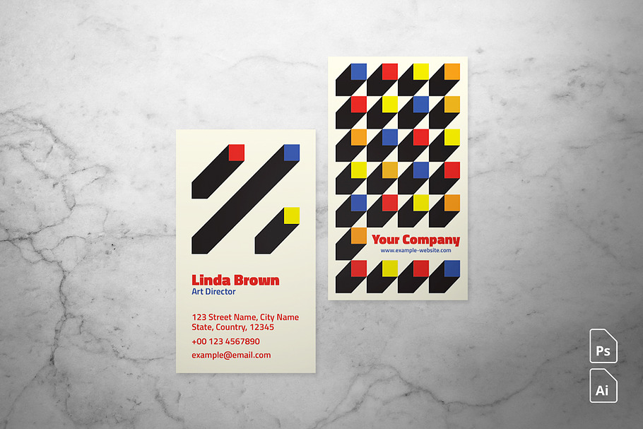 Retro Business Card in Business Card Templates - product preview 8