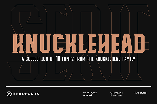 Knucklehead Serif | Vintage Font