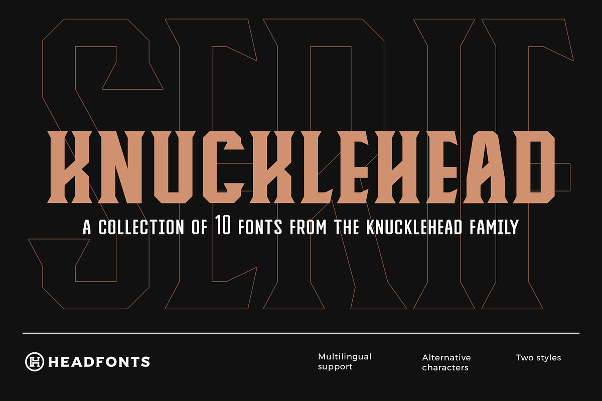 Knucklehead Serif | Vintage Font in Display Fonts - product preview 8