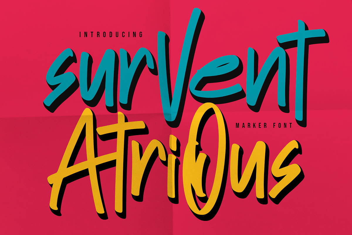 Survent Atrious Marker Font in Display Fonts - product preview 8