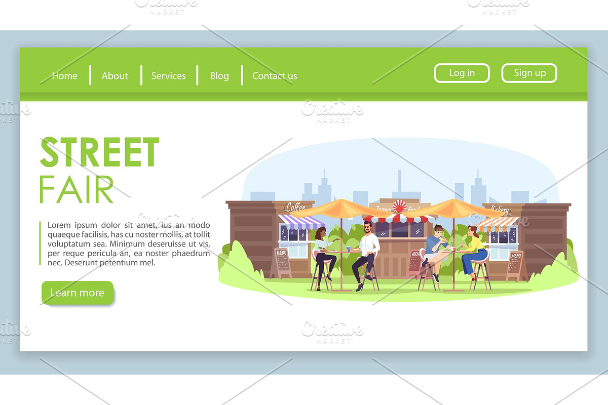 Street fair landing page in Landing Page Templates - product preview 8