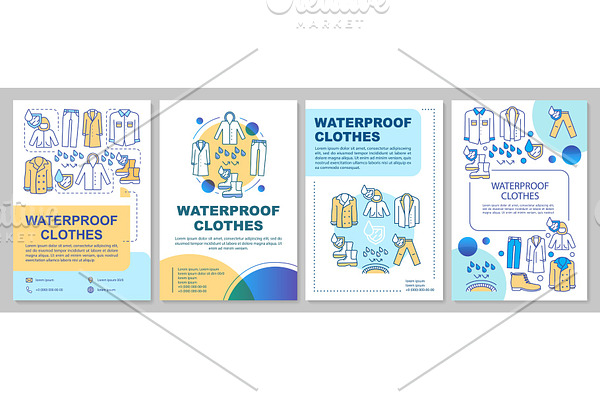 Waterproof clothes brochure template