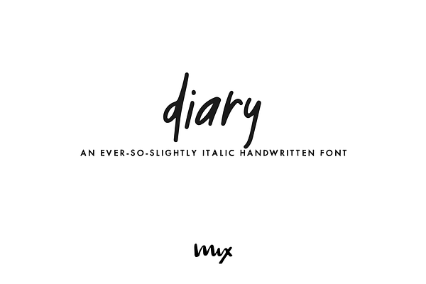 Diary — a Handwritten Font