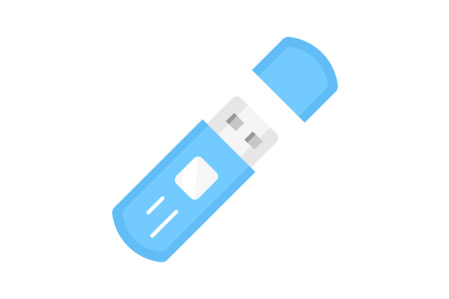 USB flash drive flat design icon