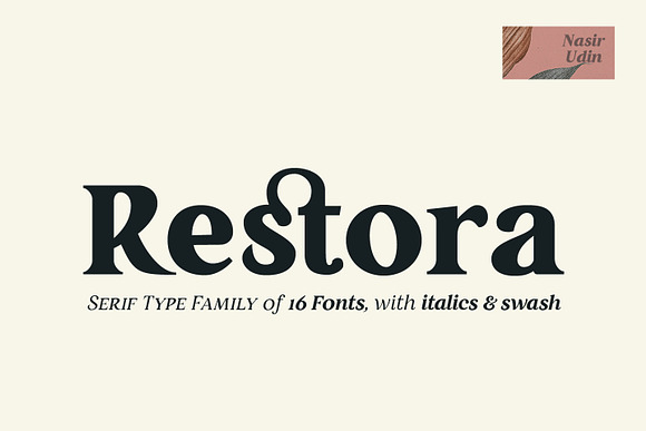 Restora - 16 Fonts in Display Fonts - product preview 16