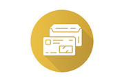Envelope and credit card glyph icon