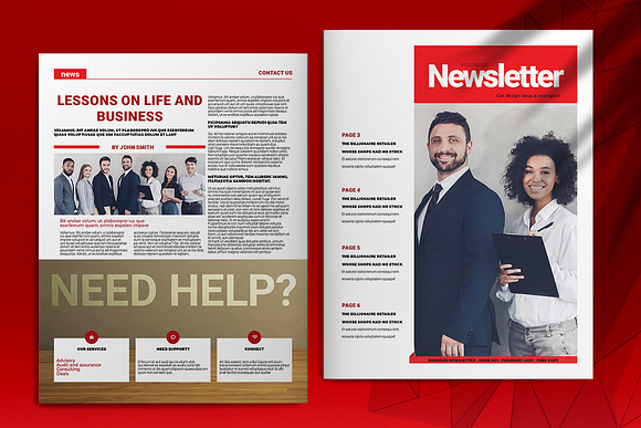 Red Business Newsletter in Brochure Templates - product preview 4