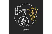 Household utilities chalk icon
