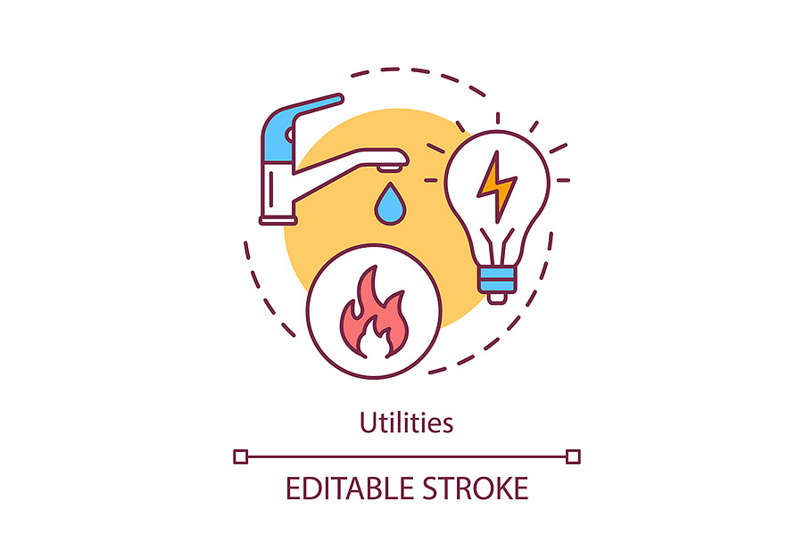 Household utilities concept icon