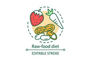 Raw food diet concept icon