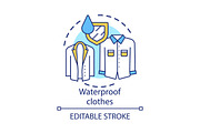 Waterproof clothes concept icon