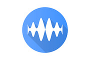 Sound, audio wave blue glyph icon