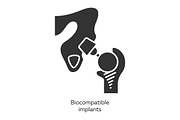Biocompatible implants glyph icon